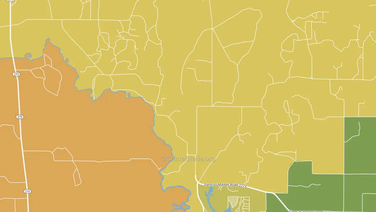 Byrds, TX Map of Robbery Rates
