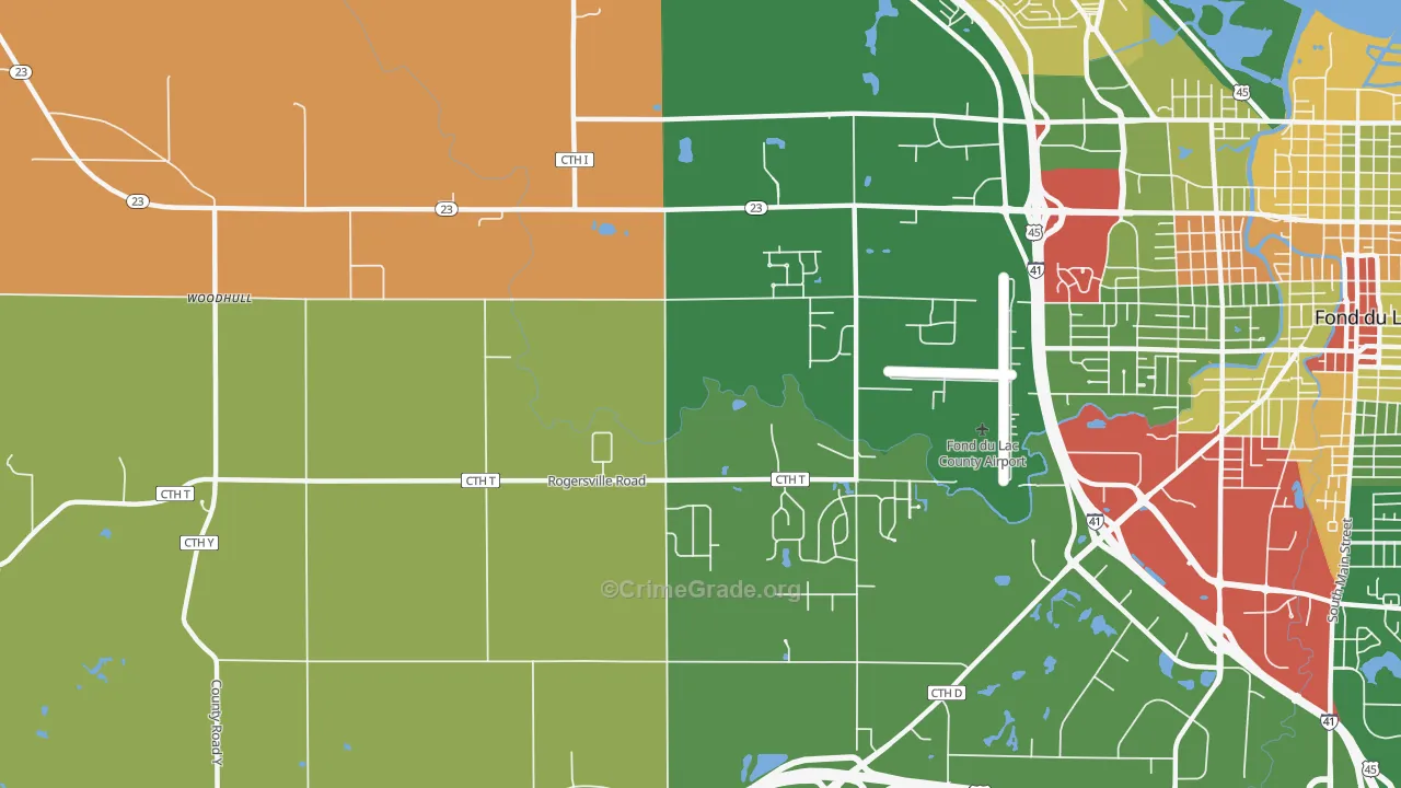 Byron, WI Map of Robbery Rates