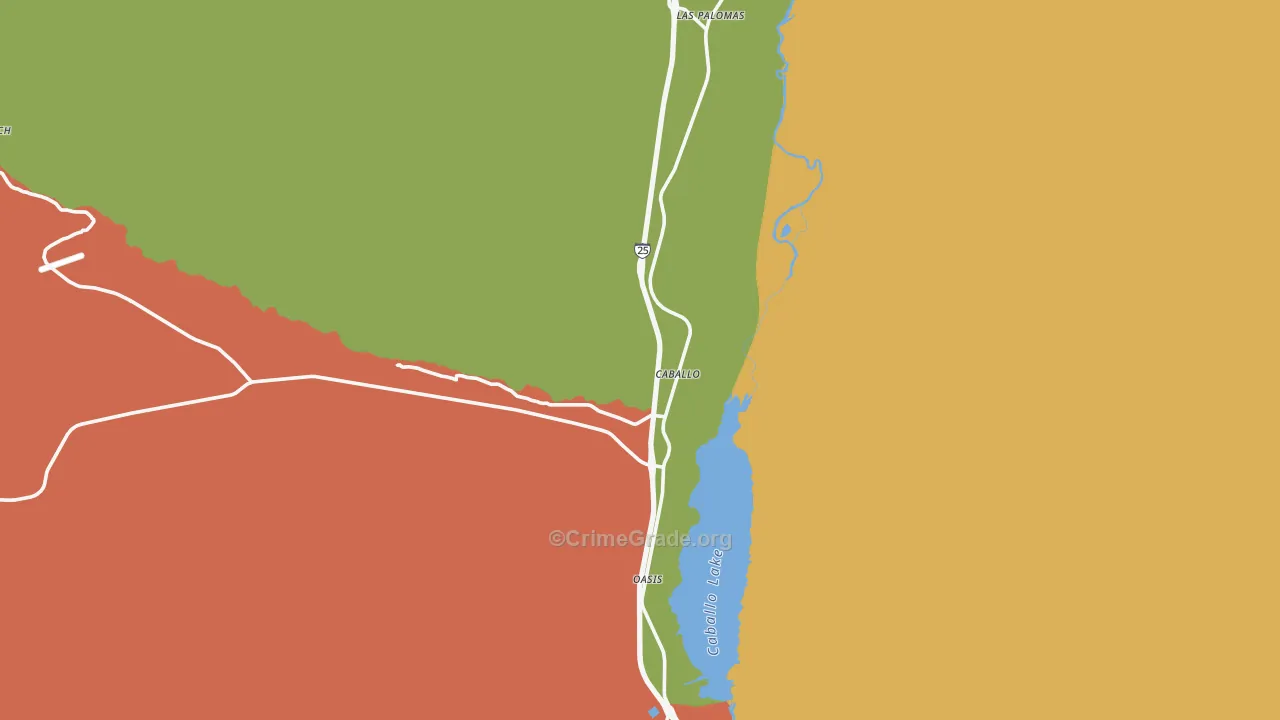 Caballo, NM Map of Robbery Rates