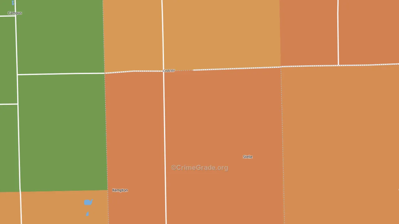 Cabery, IL Map of Robbery Rates