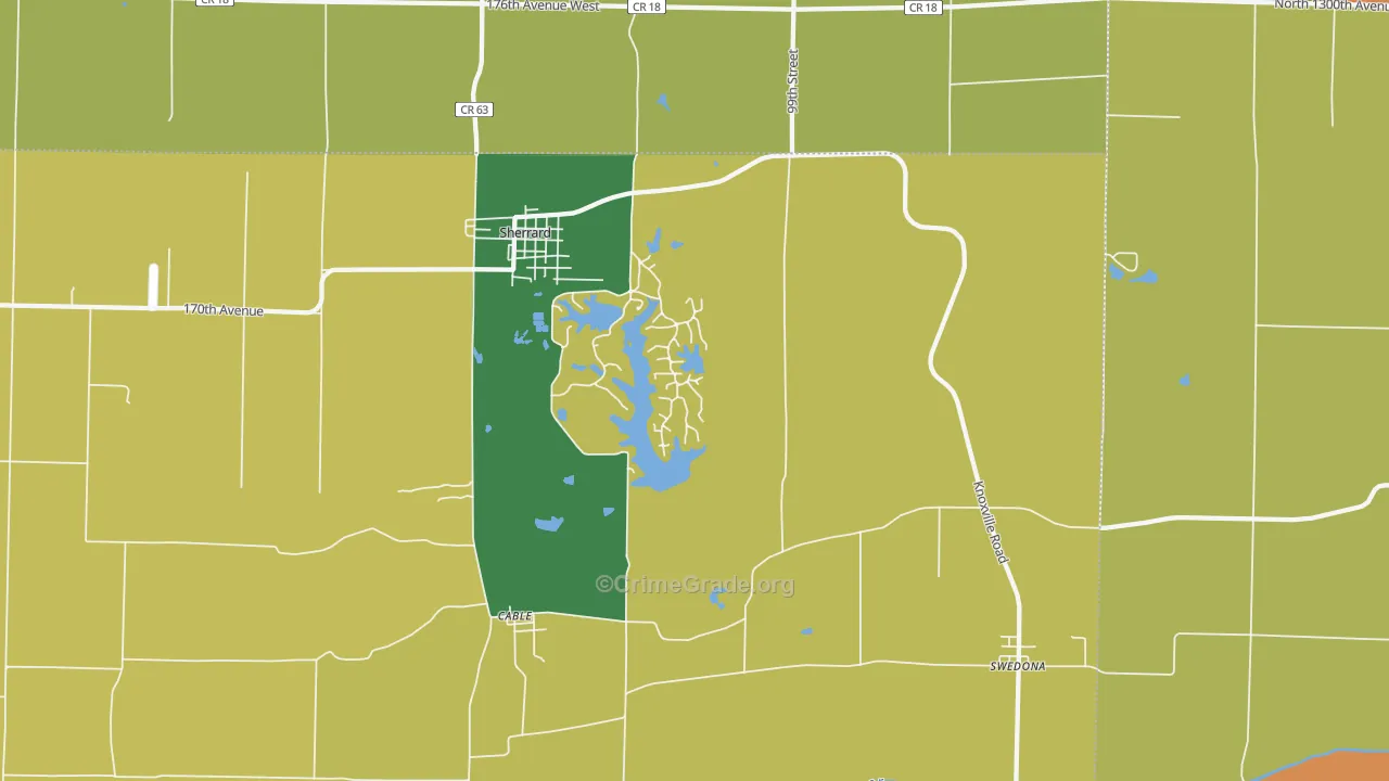 Cable, IL Map of Robbery Rates