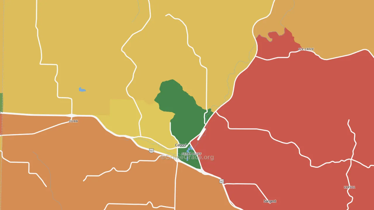 Cabool, MO Map of Robbery Rates