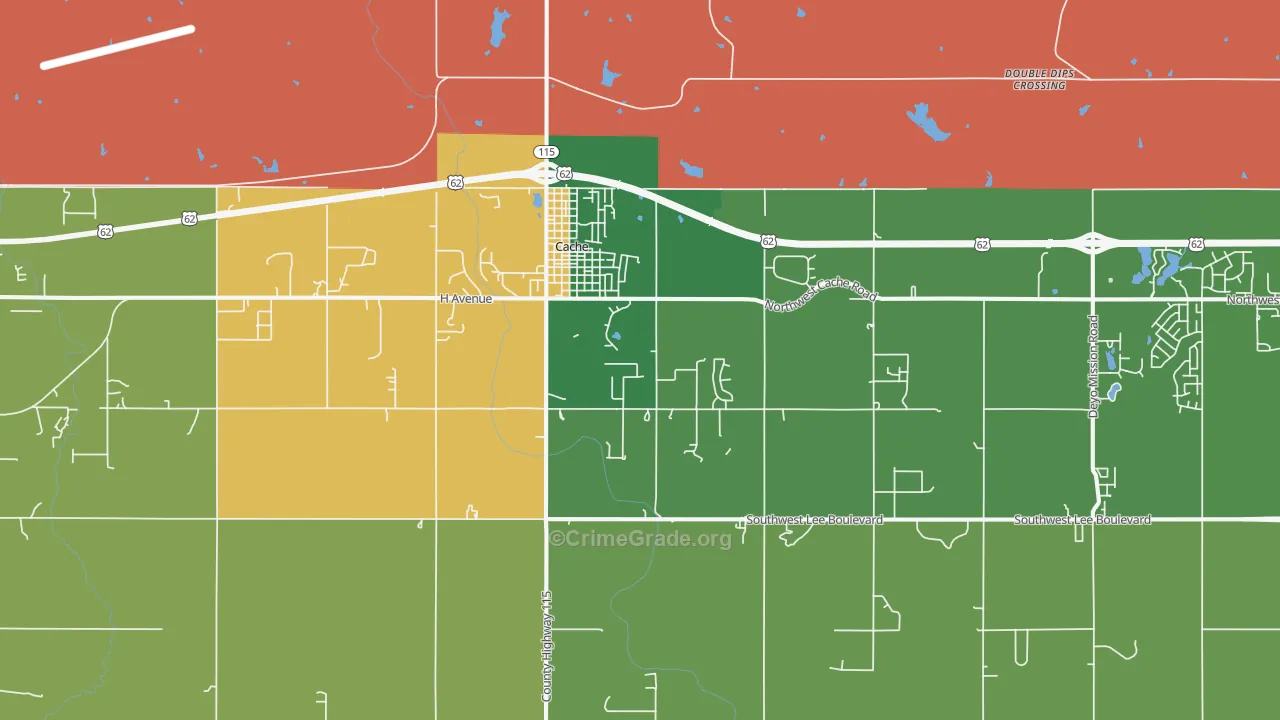 Cache, OK Map of Robbery Rates