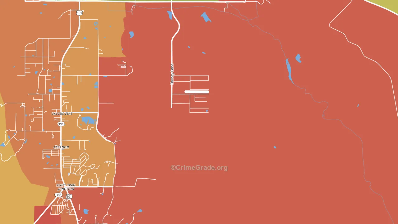 Cactus Flat, AZ Map of Robbery Rates