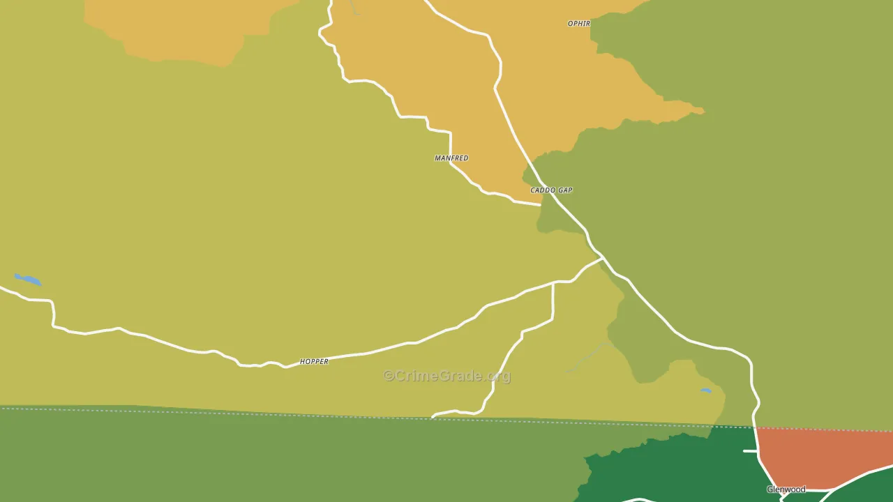 Caddo Gap, AR Map of Robbery Rates