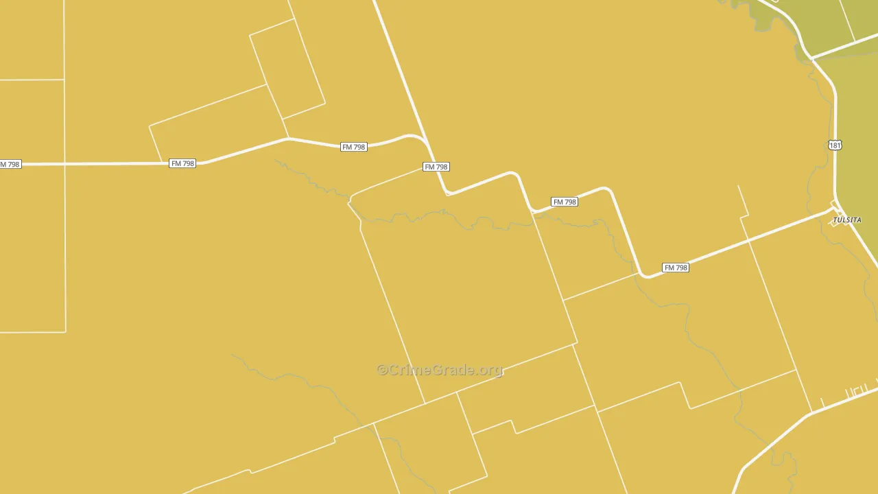 Caesar, TX Map of Robbery Rates