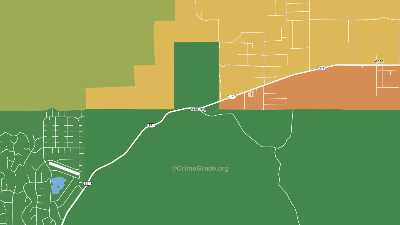 Cahuilla, CA Map of Robbery Rates