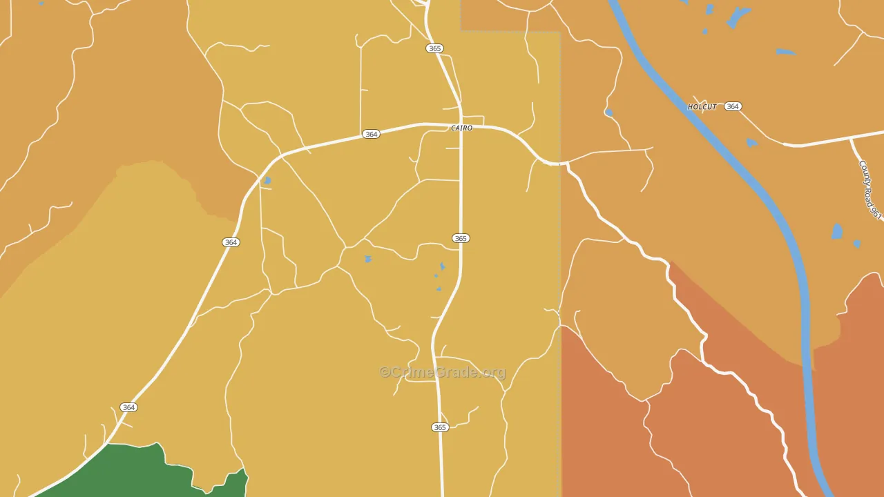 Cairo, MS Map of Robbery Rates