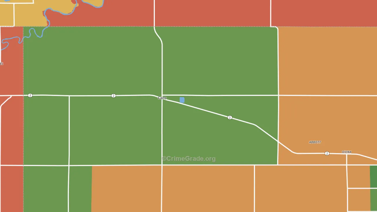 Cairo, NE Map of Robbery Rates