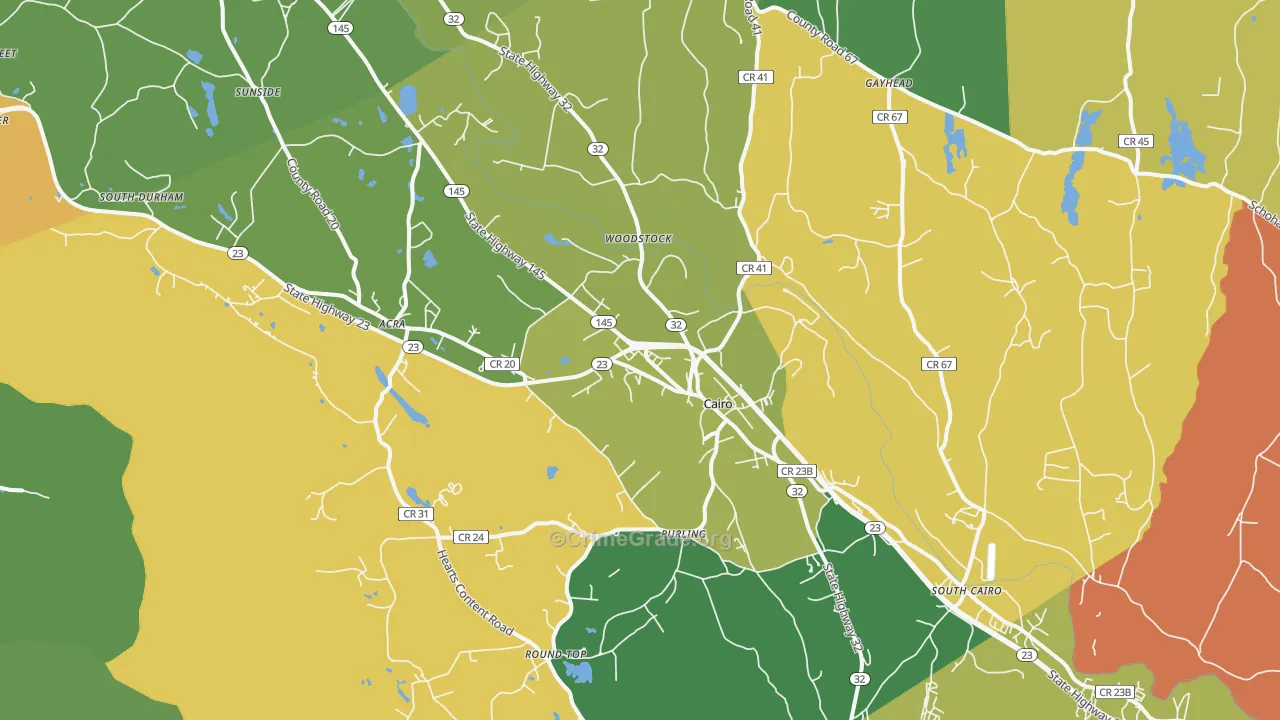 Cairo, NY Map of Robbery Rates