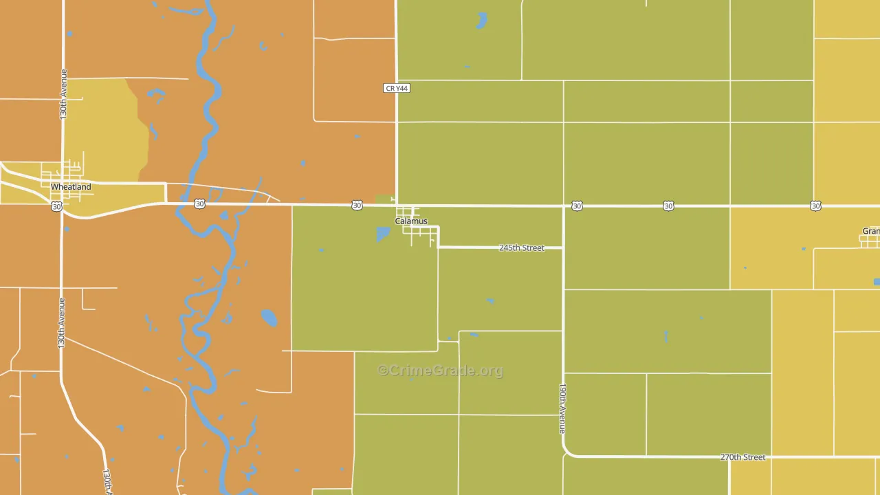 Calamus, IA Map of Robbery Rates