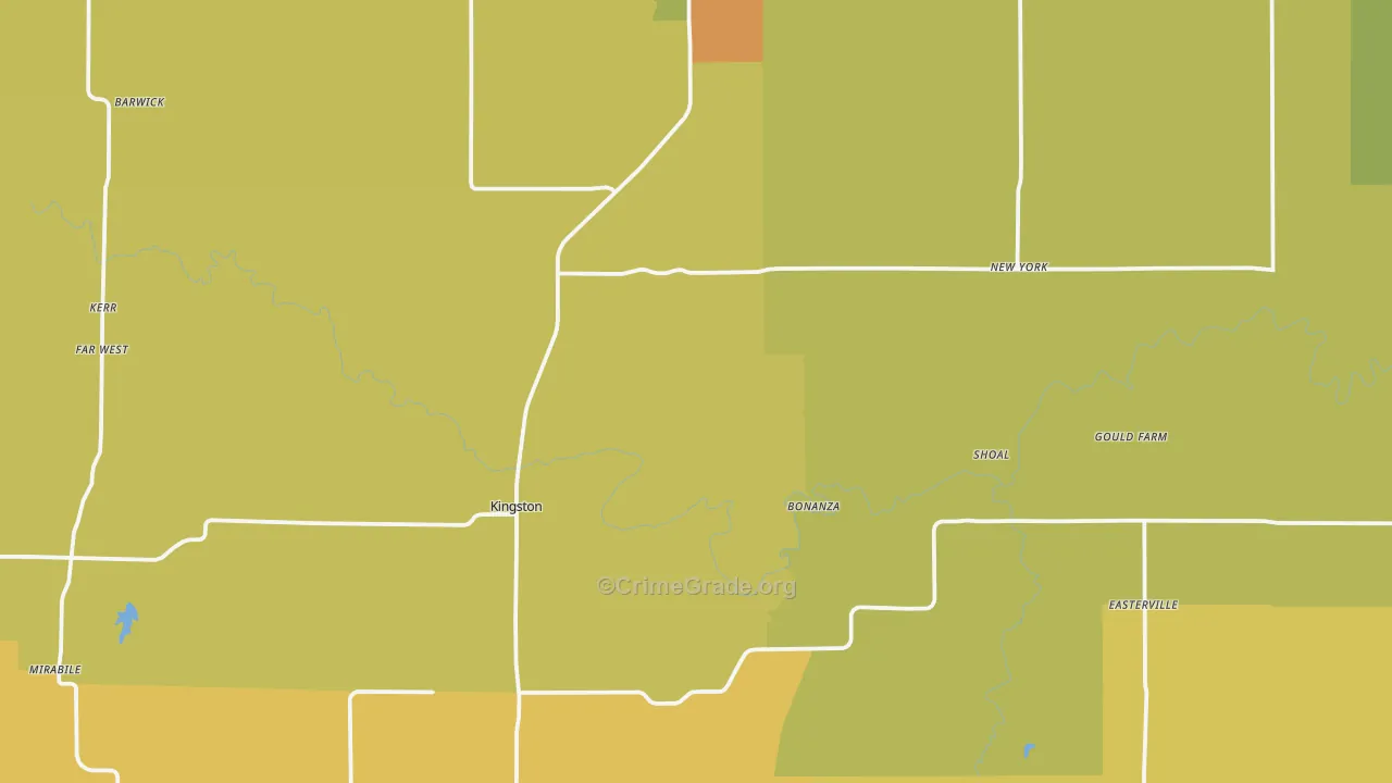 Caldwell County, MO Map of Robbery Rates