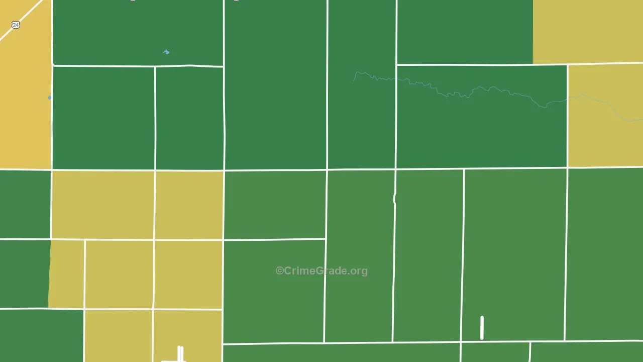 Calhan, CO Map of Robbery Rates