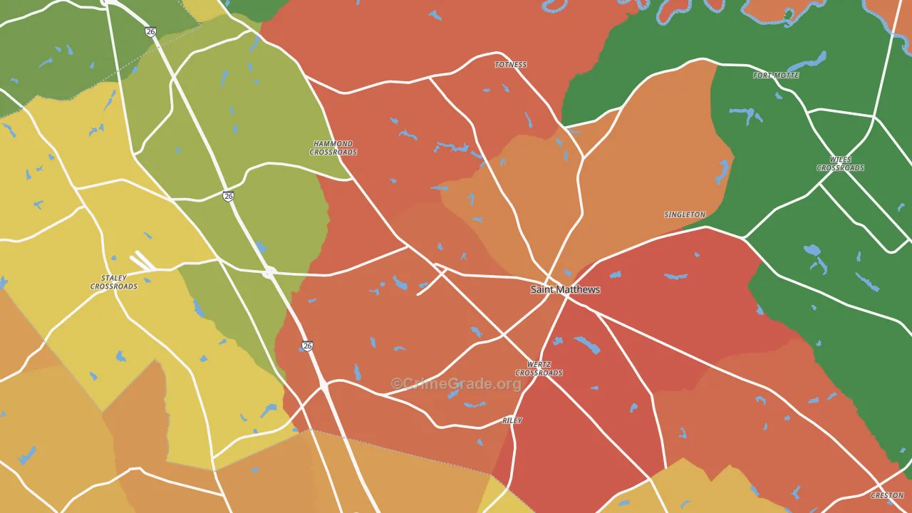 Calhoun County, SC Map of Robbery Rates
