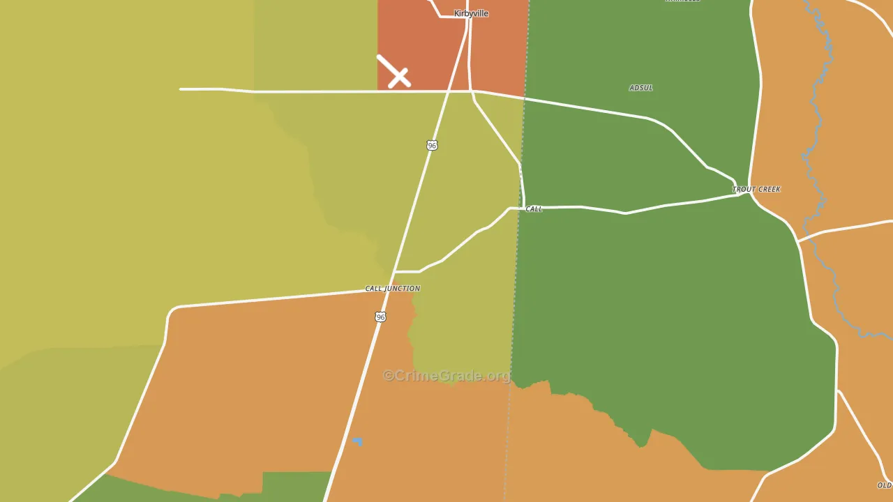Call, TX Map of Robbery Rates