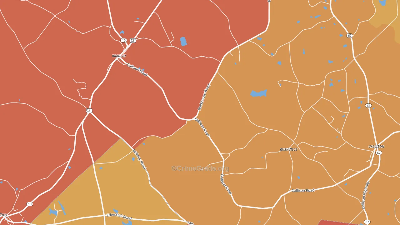 Callison, SC Map of Robbery Rates