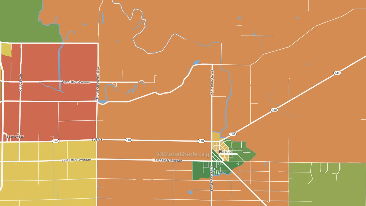 Calpack, CA Map of Robbery Rates