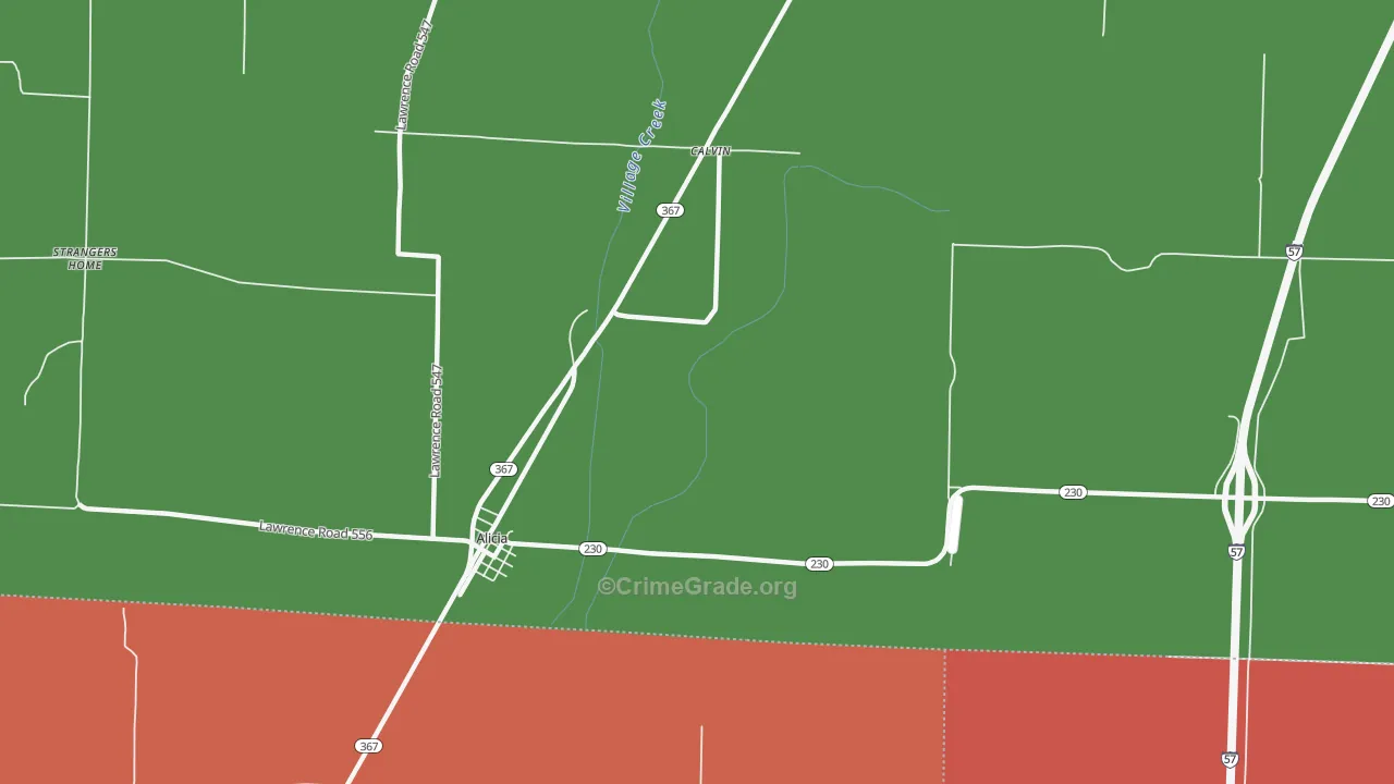 Calvin, AR Map of Robbery Rates