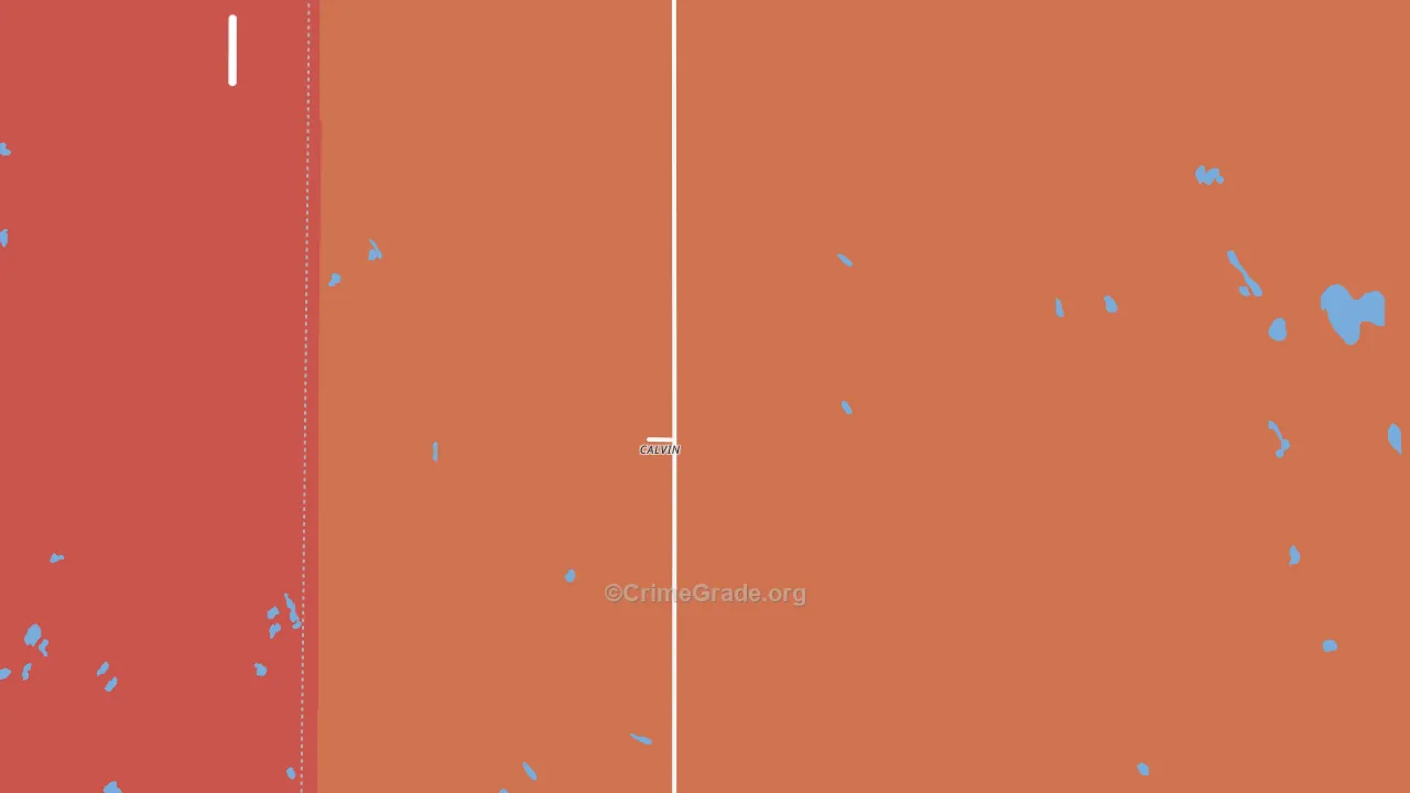 Calvin, ND Map of Robbery Rates