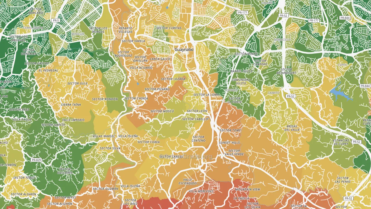 Camarones, PR Map of Robbery Rates