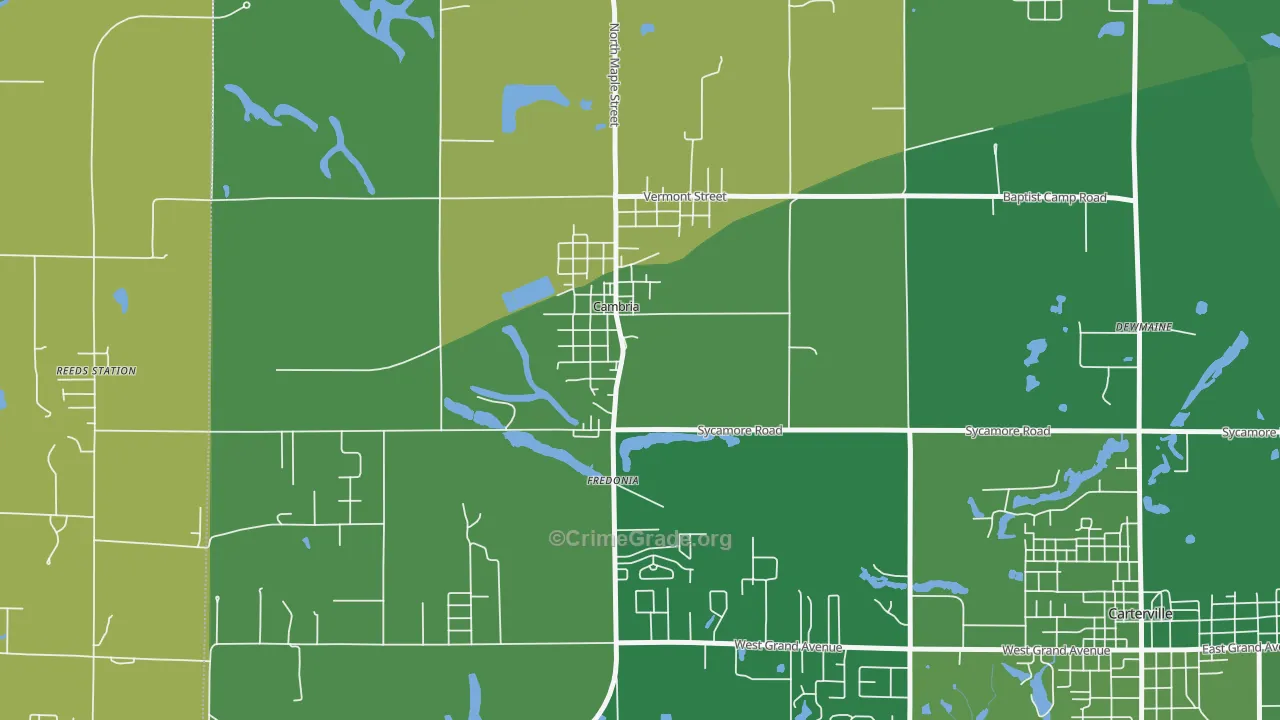 Cambria, IL Map of Robbery Rates