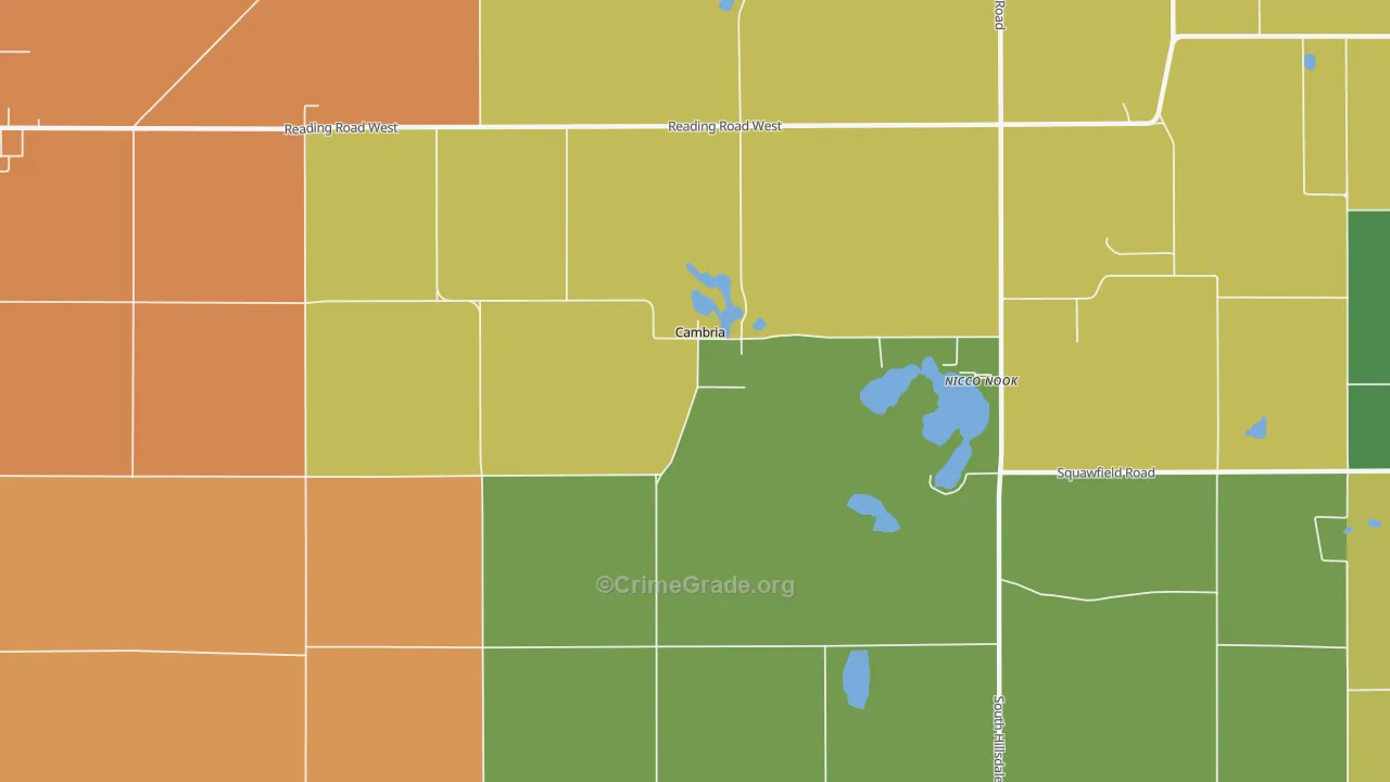 Cambria, MI Map of Robbery Rates