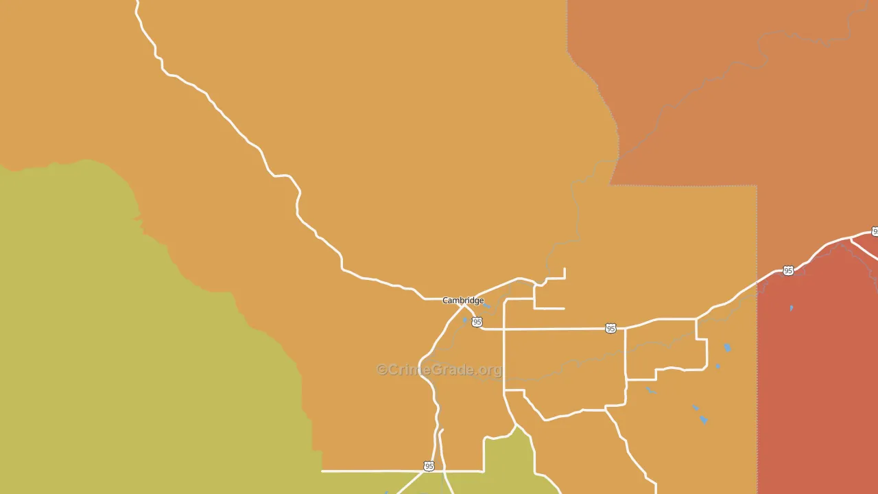 Cambridge, ID Map of Robbery Rates