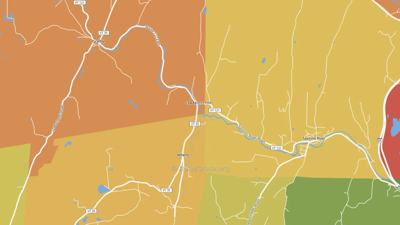 Cambridgeport, VT Map of Robbery Rates