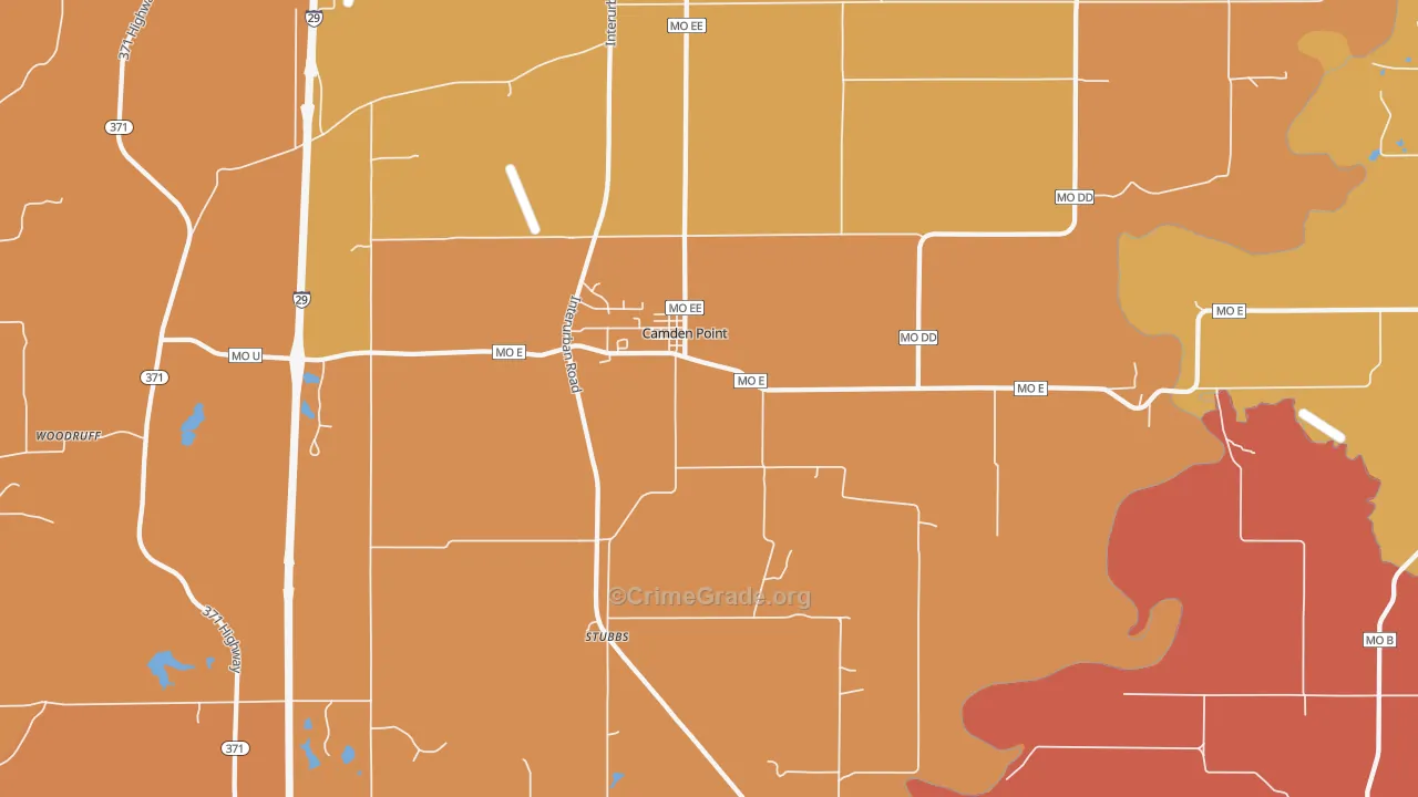Camden Point, MO Map of Robbery Rates