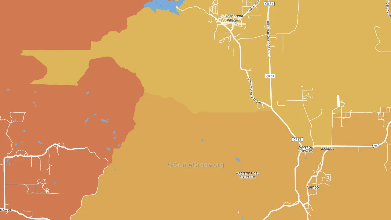 Cameron Corners, CA Map of Robbery Rates