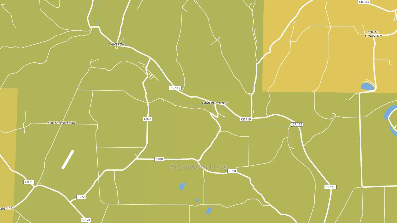 Cameron Mills, NY Map of Robbery Rates