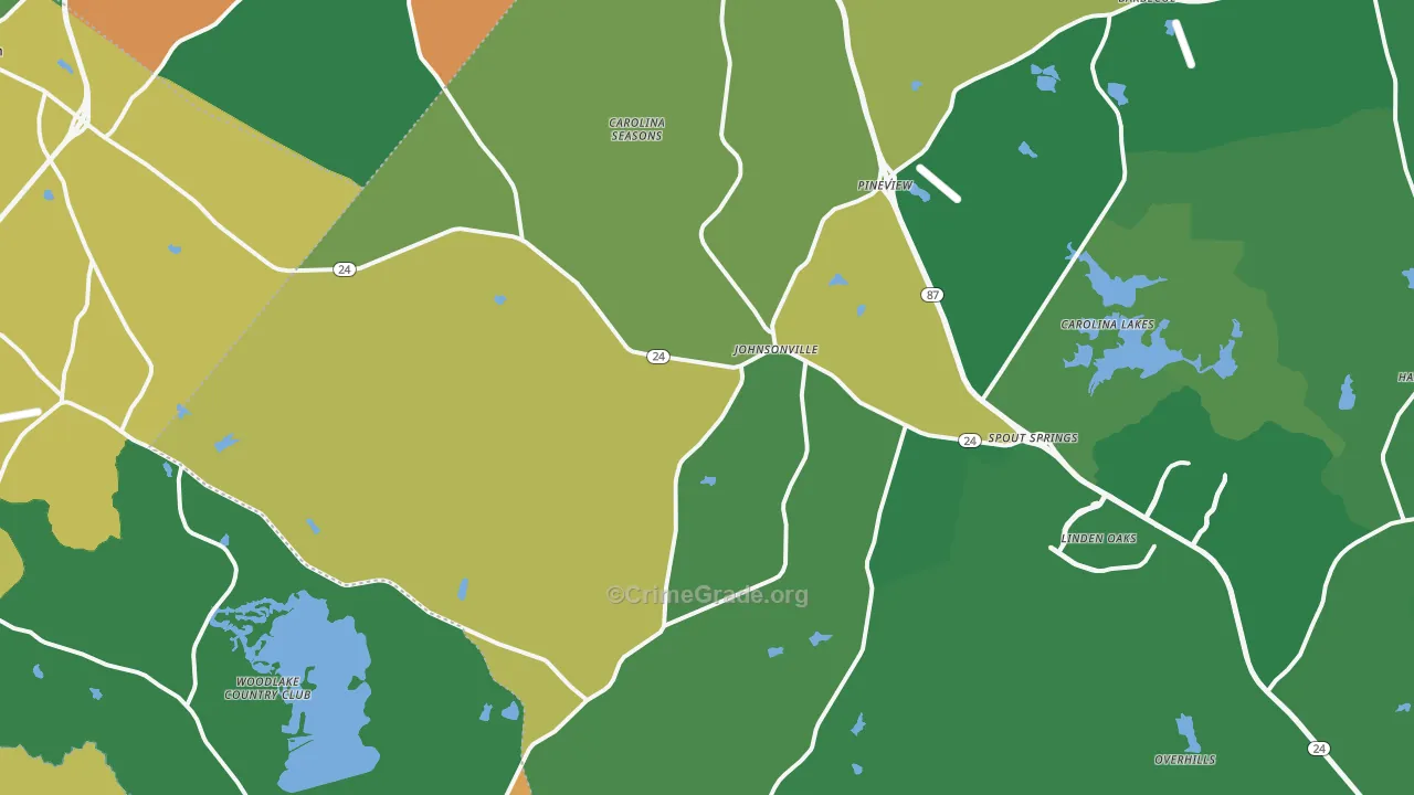 Cameron, NC Map of Robbery Rates