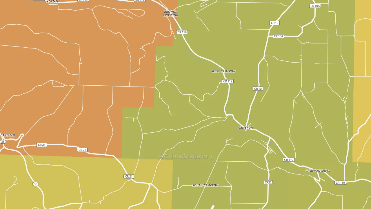 Cameron, NY Map of Robbery Rates