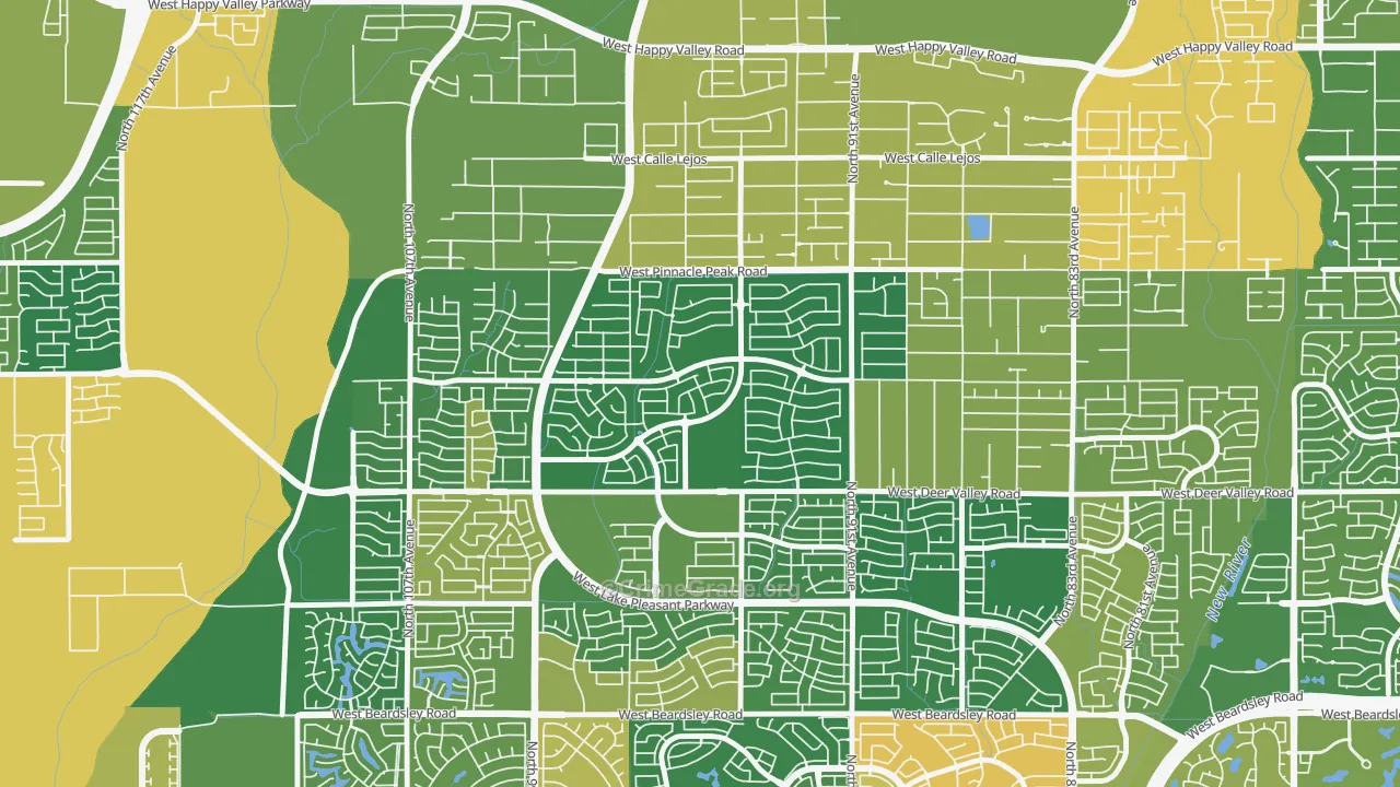 Camino Lago, Phoenix, AZ Map of Robbery Rates