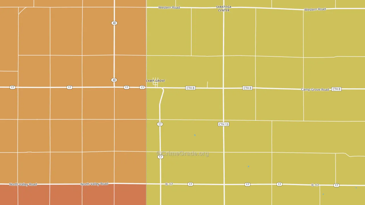Camp Grove, IL Map of Robbery Rates
