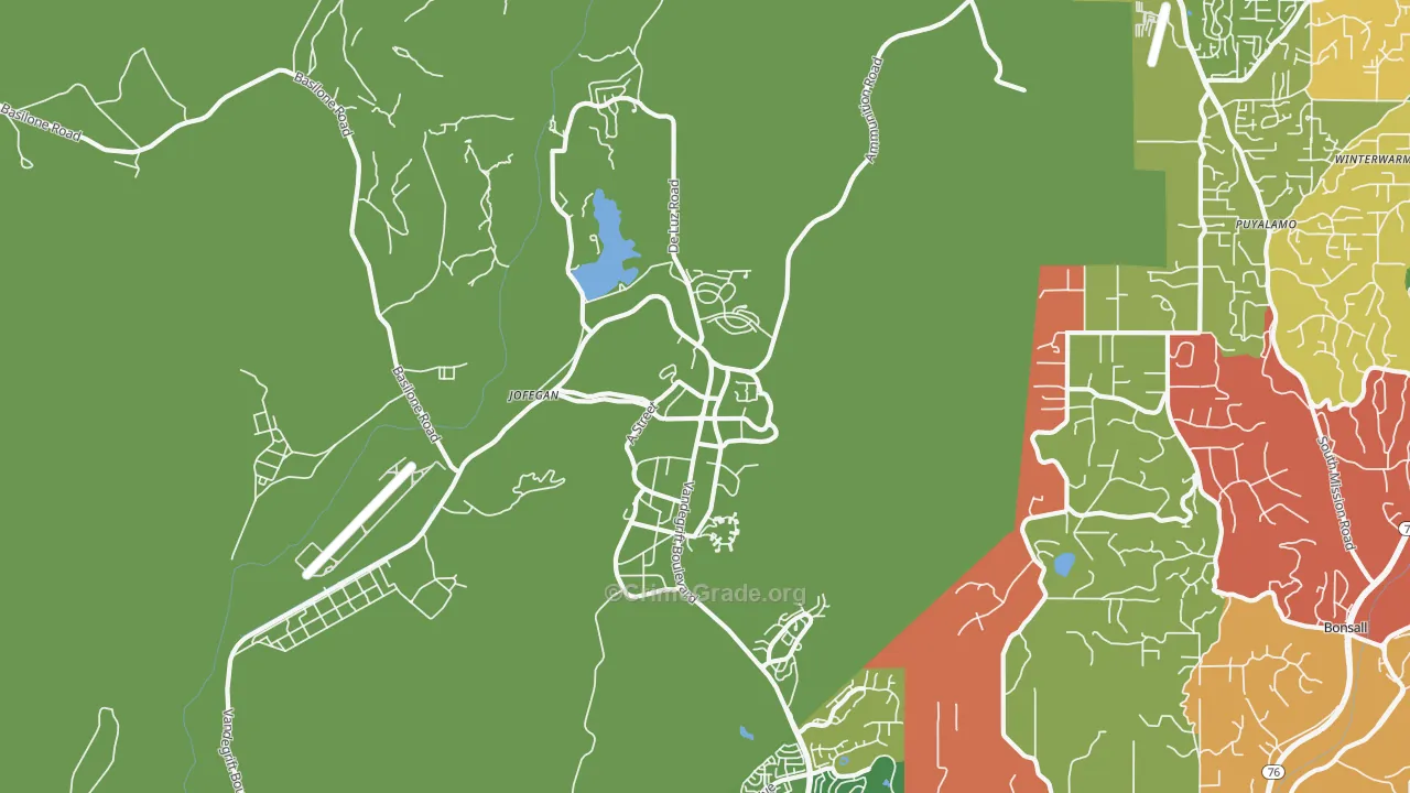 Camp Pendleton North, CA Map of Robbery Rates