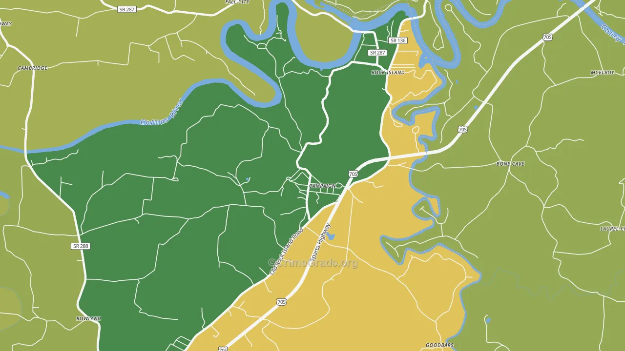 Campaign, TN Map of Robbery Rates