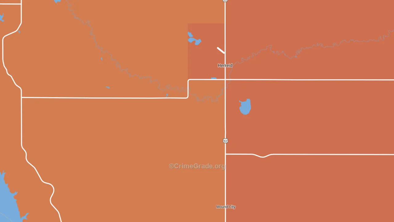 Campbell County, SD Map of Robbery Rates