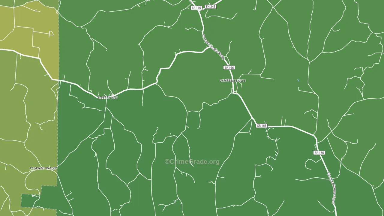 Campbellsville, TN Map of Robbery Rates