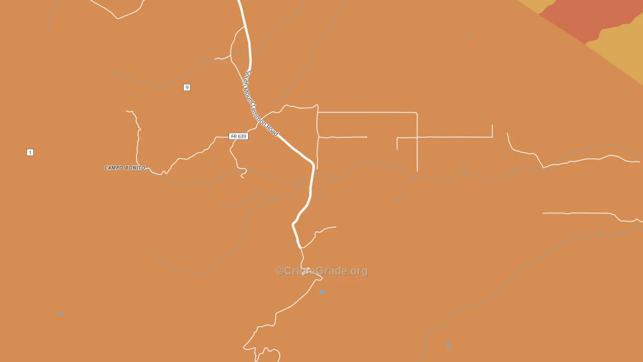 Campo Bonito, AZ Map of Robbery Rates