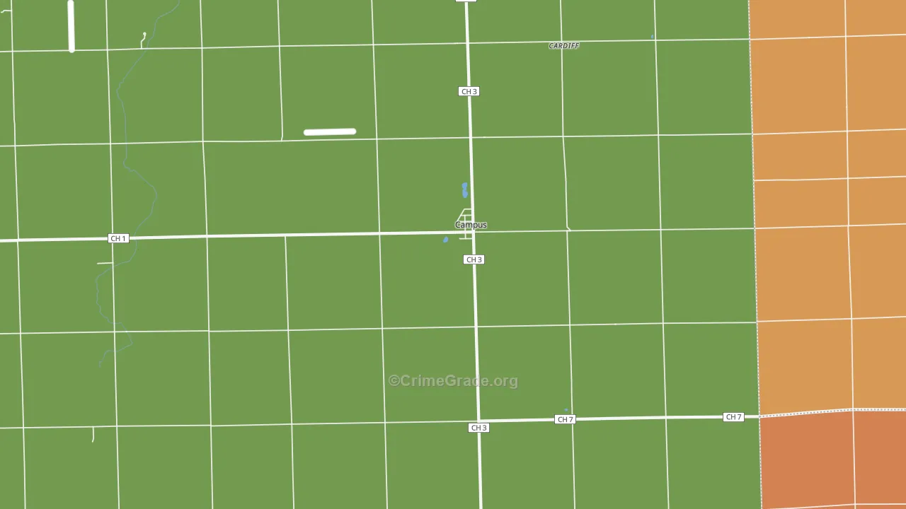 Campus, IL Map of Robbery Rates
