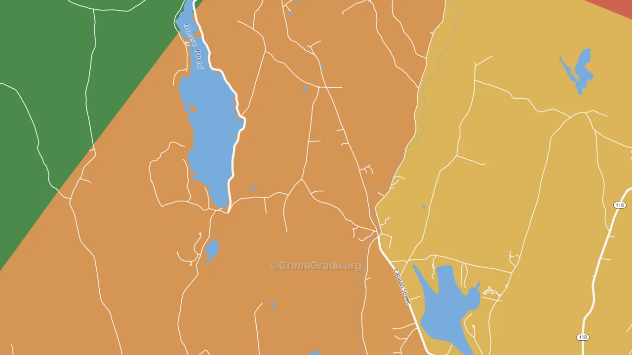 Canaan Center, NH Map of Robbery Rates