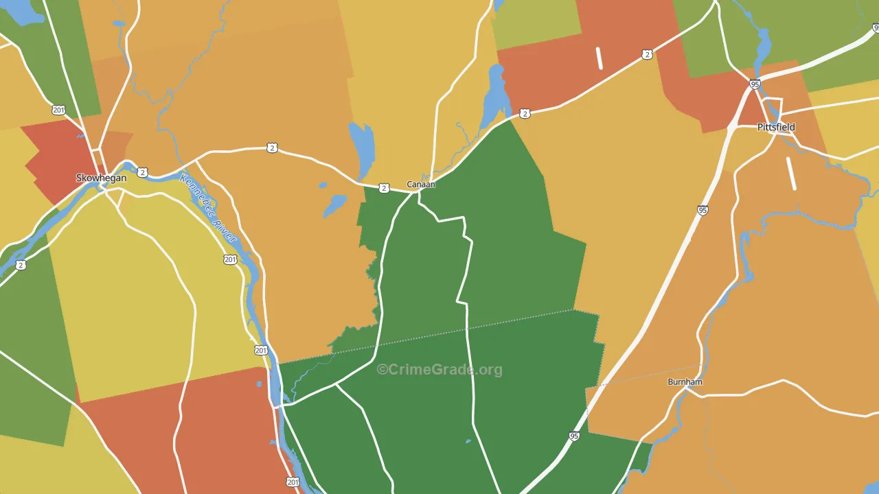 Canaan, ME Map of Robbery Rates
