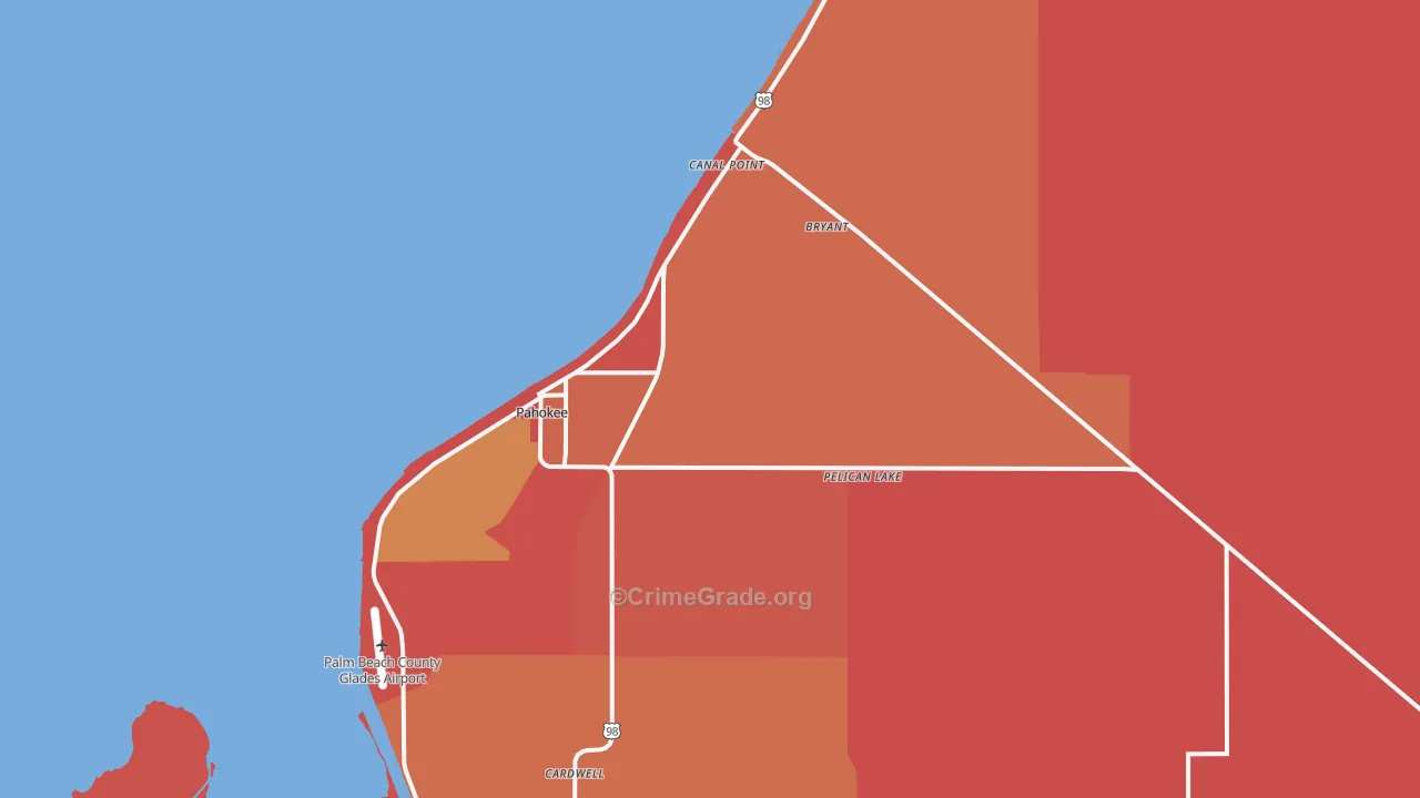 Canal Point, FL Map of Robbery Rates