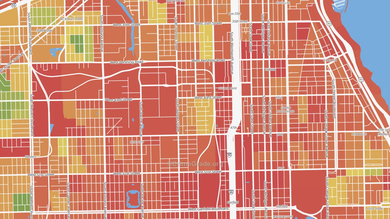 Canaryville, Chicago, IL Map of Robbery Rates