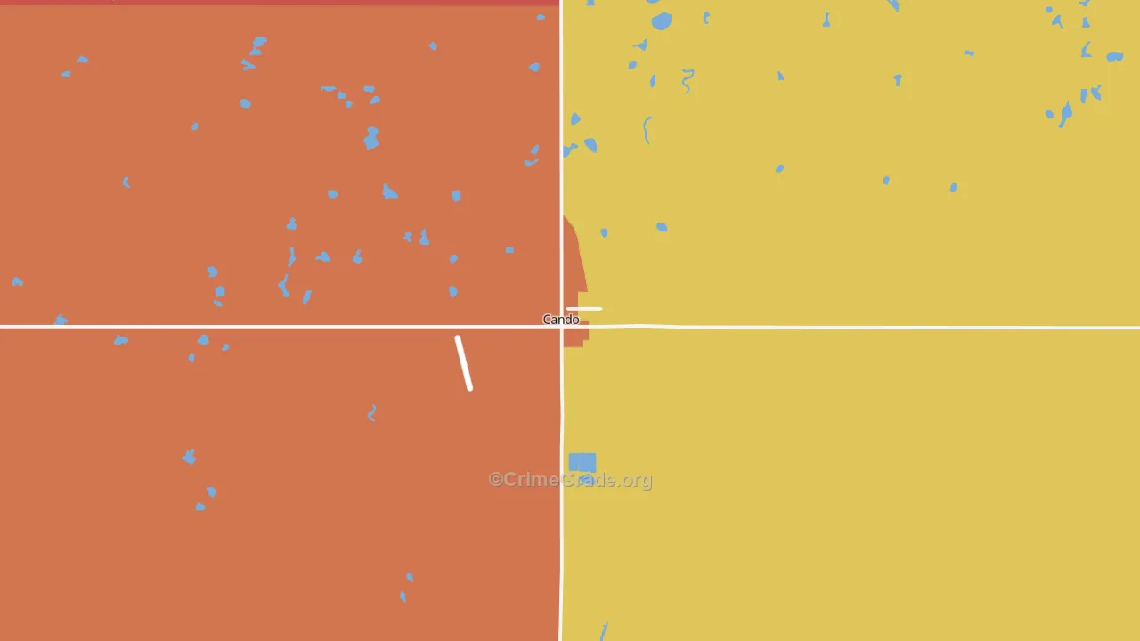 Cando, ND Map of Robbery Rates