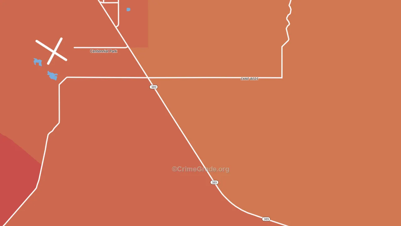 Cane Beds, AZ Map of Robbery Rates