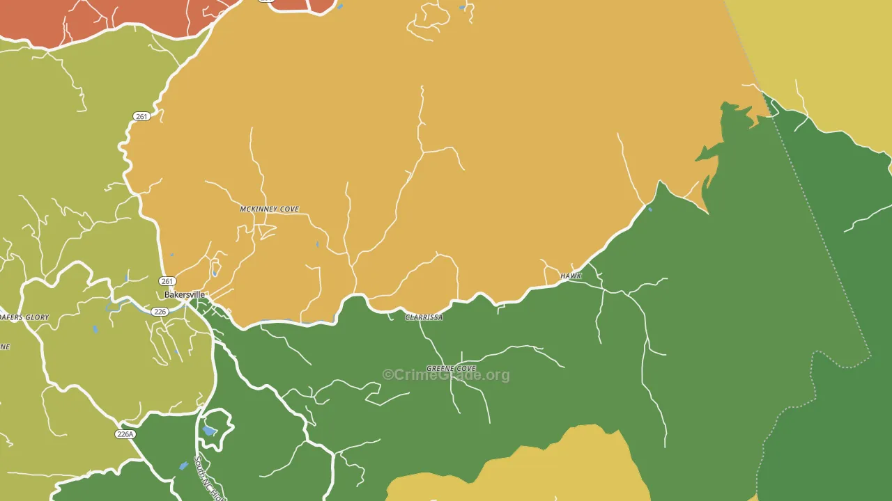 Cane Creek, NC Map of Robbery Rates