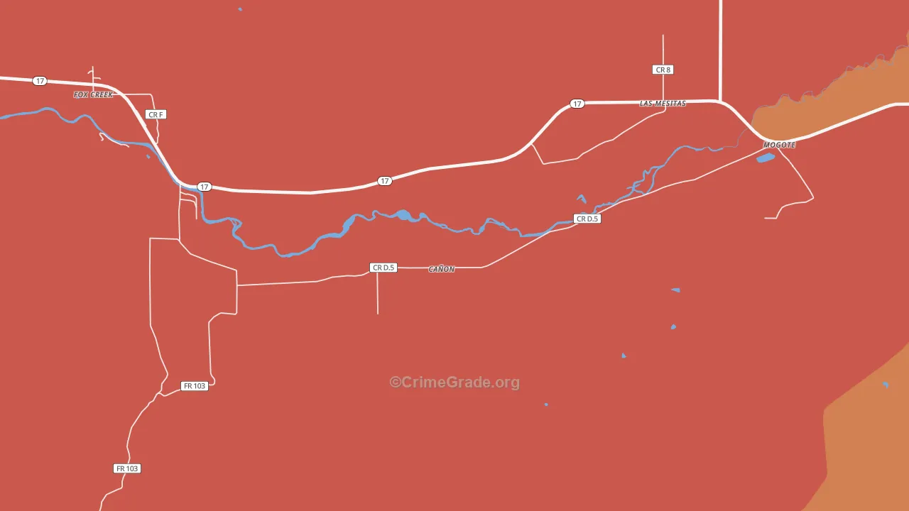 Canon, CO Map of Robbery Rates