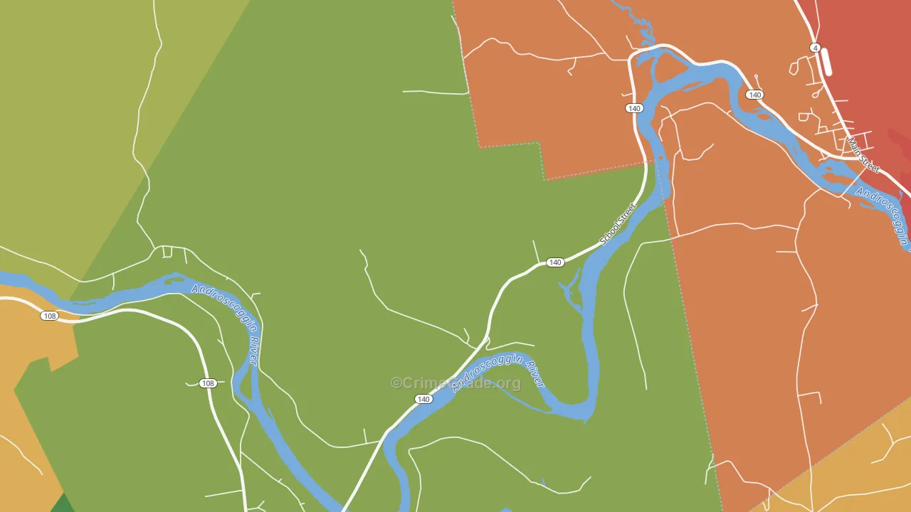 Canton Point, ME Map of Robbery Rates